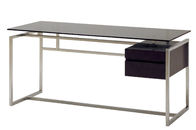 میز شیشه ای سیاه و سفید دفتر مدرن نوشتن جدول برای اتاق نشیمن مبلمان