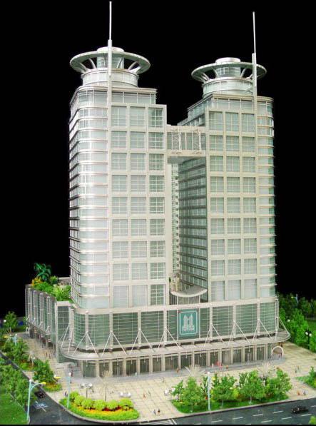 ساختمان تجاری معماری مدل مینیاتوری با سیستم نورپردازی